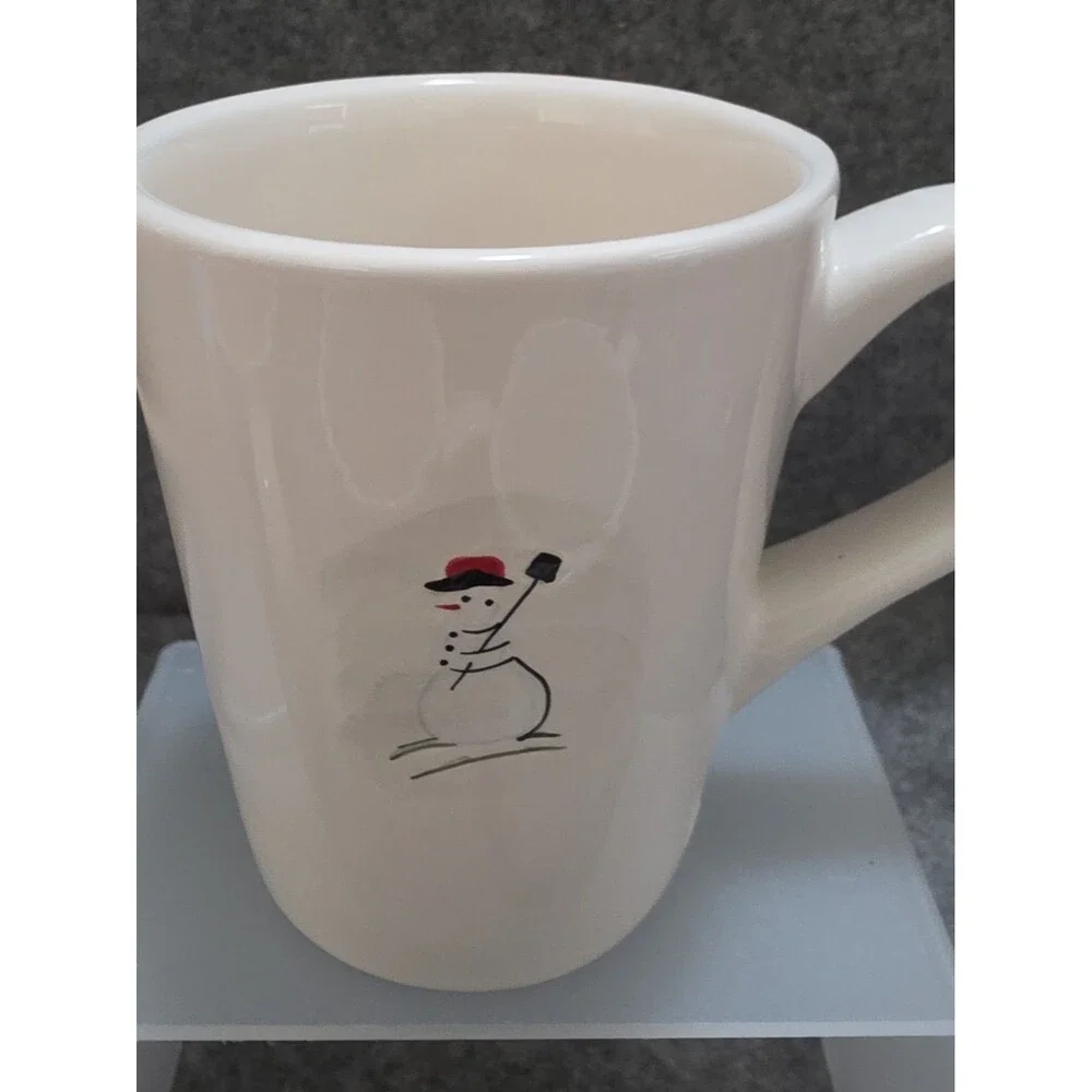 Williams Sonoma Mugs Snowman Holiday 10 oz Coffee Tea Cocoa Set of 5